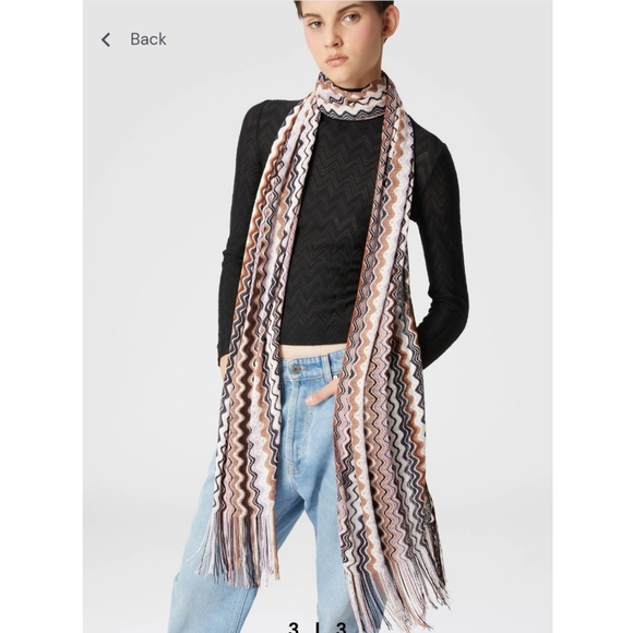 MISSONI CHEVRON ZIG ZAG WOOL SCARF